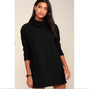 Lulu’s Black Cowl Neck Shift Dress